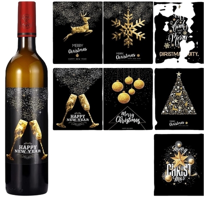 Waterproof Factory Supply Luxury Tan Roll Logo Red Wine Label Self-adhesive Printing Foil Sticker High Quality