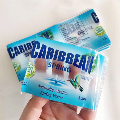 China Factory Waterproof Packaging Labels Shrink Tape Customized Plastic Water Bottle Label